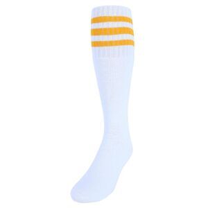 CTM Striped Top Ribbed Tube Socks (4 Pair Pack)
